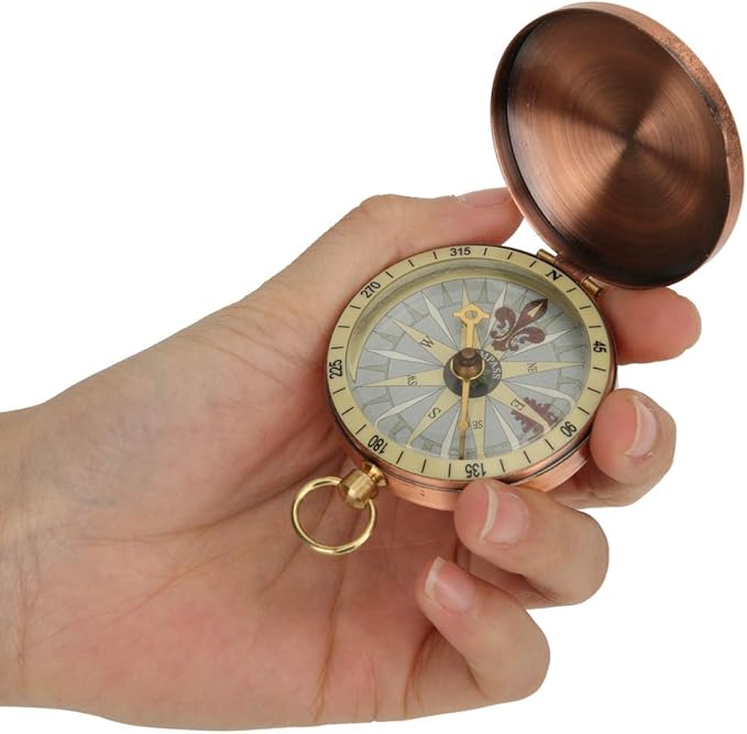 Vintage Pocket Compass, Classic Camping Watch Flip Compass Portable Survival - Image 6