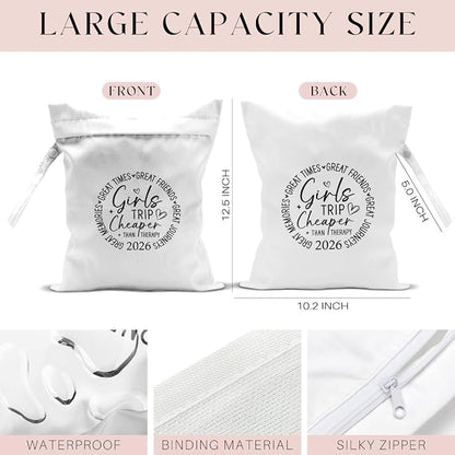 6Pcs Girls Trip Gifts Wet Dry Bag, Beach Bag Wet Bag Favors, Sunscreen Bags - Image 2