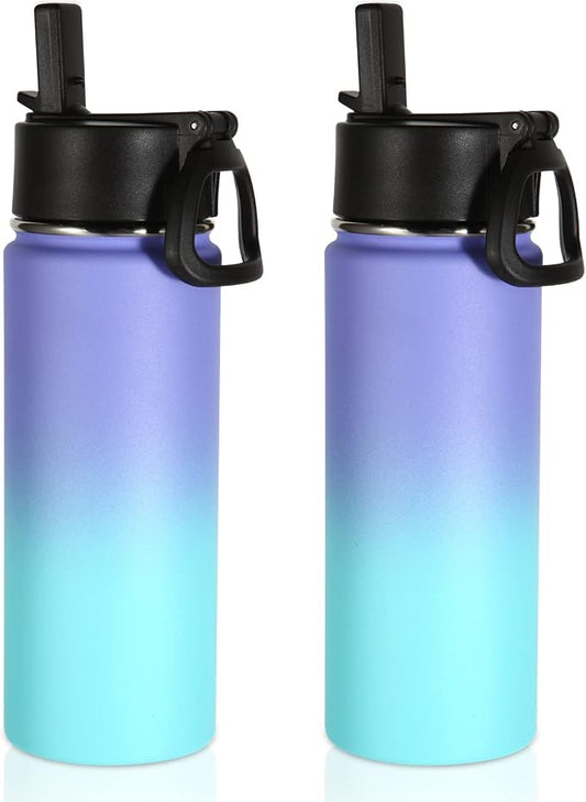 Volhoply 18oz Insulated Water Bottle Bulk 2 Pack, Kids Stainless Steel Water by LiveFully%EF%BC%8CDrinkFreely%E2%80%94KeepGoingwithVolhoply%EF%BC%81