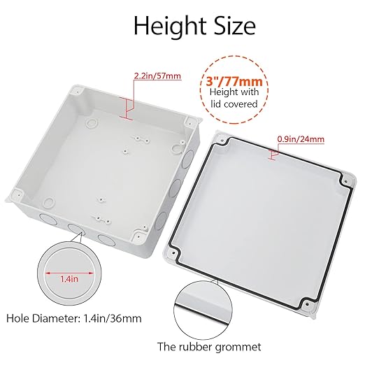 LeMotech Junction Box, Electrical Box IP65 Water Resistant Dustproof ABS - Image 5