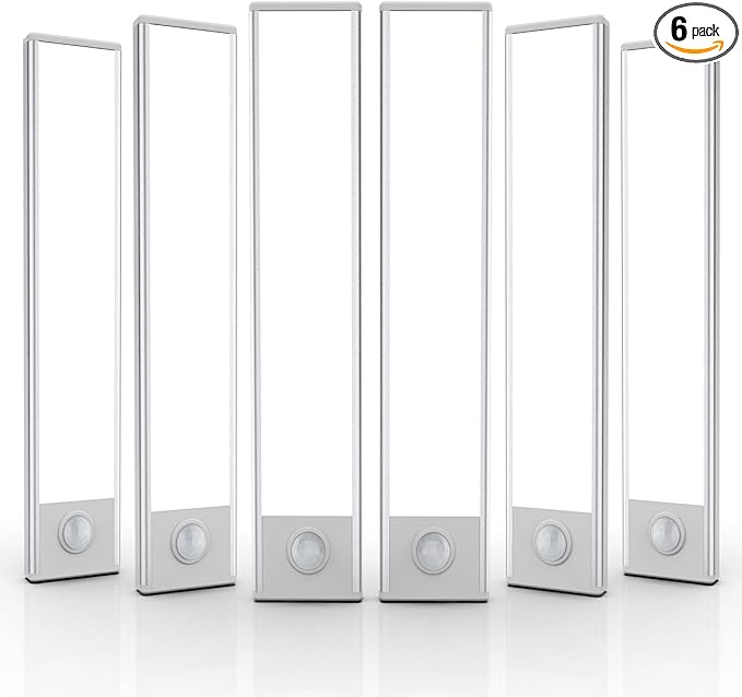 6 Pack Under Cabinet Lighting Wireless, 32 LED Rechargeable Battery Motion by BuyNow
