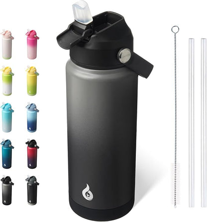 BJPKPK Water Bottle with Straw Lid, 24oz Vacuum Insulated Water Bottles by BJPKPK