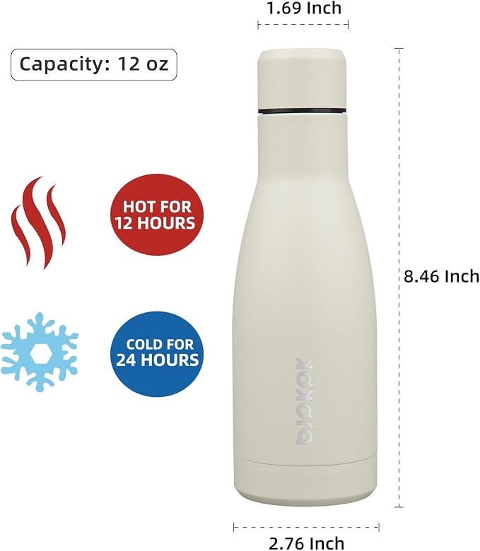 BJPKPK 12oz Water Bottles Stainless Steel Double Wall Vacuum Insulated Small - Image 2