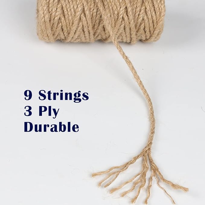 PerkHomy 5mm Jute Rope 105 Feet Twisted Heavy Duty and Thick Twine Rope - Image 5