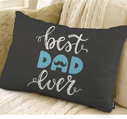 EKOBLA Happy Father's Day Lumbar Pillow Cases Best Dad Ever Mustache Beard - Image 2