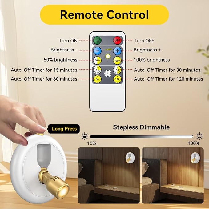 Rechargeable Battery LED Spotlight Indoor: Wireless Mini Art Accent Spot Lights - Image 5