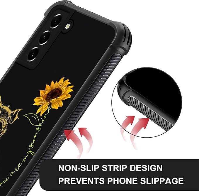 for Samsung Galaxy S22 Plus Case, Pig Sunflower Yellow Sunshine Pattern Graphic - Image 4