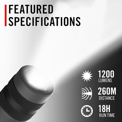 Coast GX20 1200 Lumen Waterproof Alkaline-Dual Power LED Flashlight - Image 2