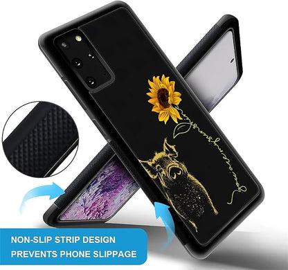 for Samsung Galaxy S20 Plus Case, Pig Sunflower Yellow Sunshine Pattern Graphic - Image 3