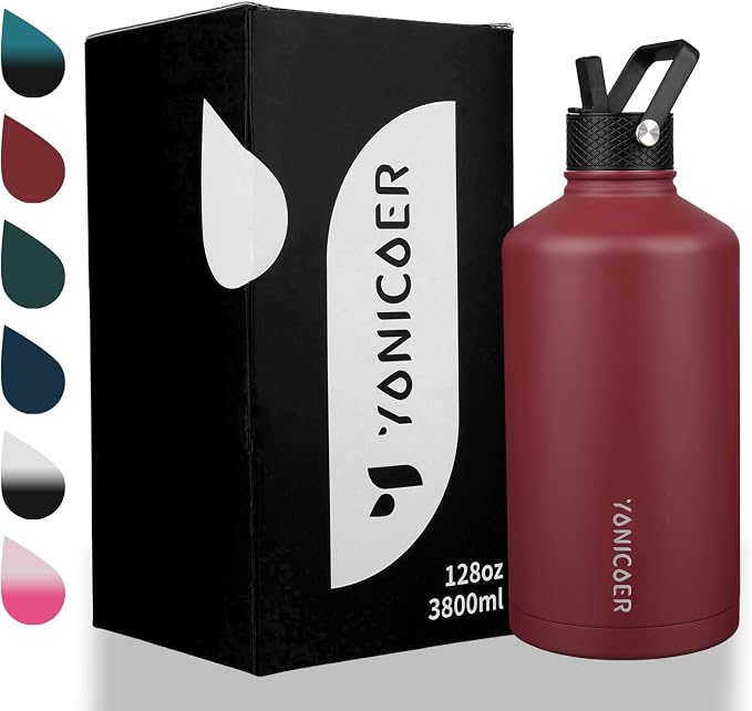 Insulated Water Bottle 128oz, Triple Wall Vacuum Stainless Steel, Leak Proof & - Image 7
