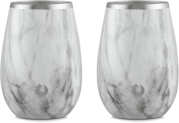SNOWFOX Premium Vacuum Insulated Stainless Steel Classic White Wine Glass by Snowfox