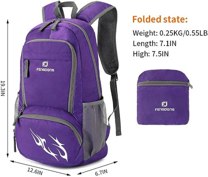 FENGDONG 35L Lightweight Foldable Waterproof Packable Travel Small Hiking - Image 2