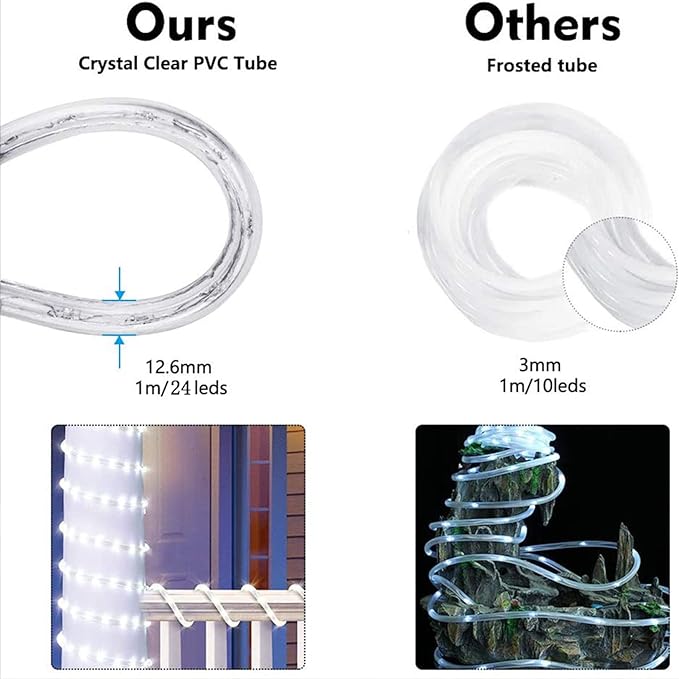 100ft LED Rope Lights Outdoor, 720 LED Connectable and Flexible Tube Lights - Image 4