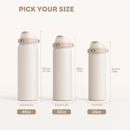 POWCAN 32 oz Insulated Water Bottle, 2-in-1 Push-Button Spout & Quick-Flip - Image 8