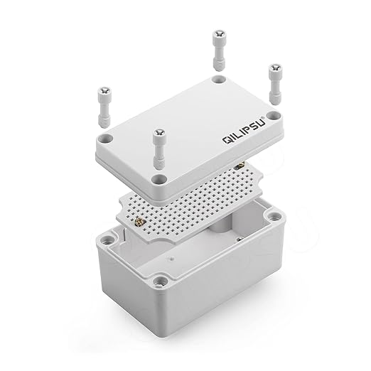 QILIPSU Junction Box with Mounting Plate 110x80x70mm, ABS Plastic DIY by QILIPSU