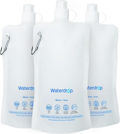 Waterdrop 16 oz Collapsible Water Pouch by Waterdrop