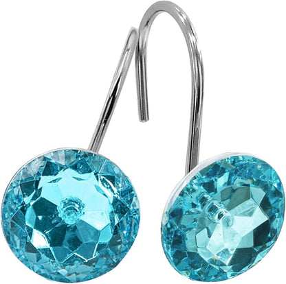 MitoVilla Teal Blue Shower Curtain Hooks Rings, Metal Shower Hooks by MitoVilla