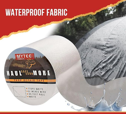 Mytee Products 8.8 oz Waterproof White Vinyl Tarp Repair Tape 6 Inch x 50 FT - Image 3