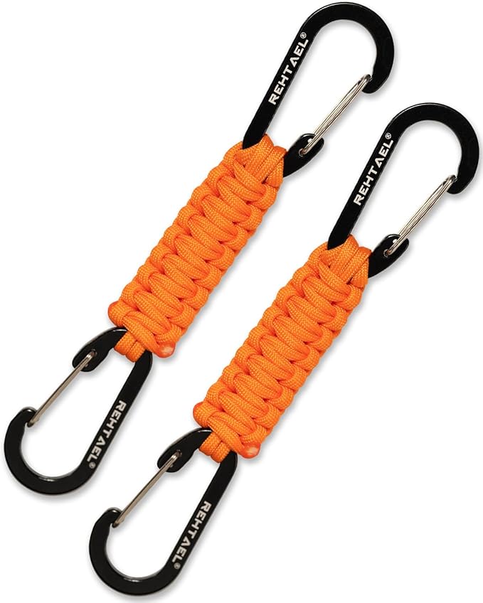 Paracord Braided Carabiner Keychain Lanyard Strap, Hanger Stroller Hook w/2 by REHTAEL