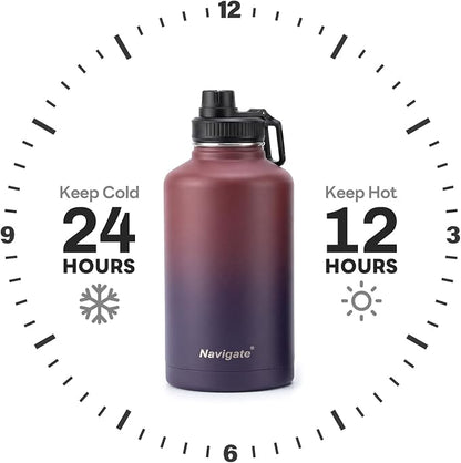 Navigate 64 oz Insulated Stainless Steel Sports Water Bottle - Image 2