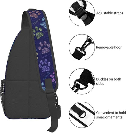 Dog Paw Sling Bag For Women Men Cute Footprint Backpack Crossbody Shoulder Bag - Image 5