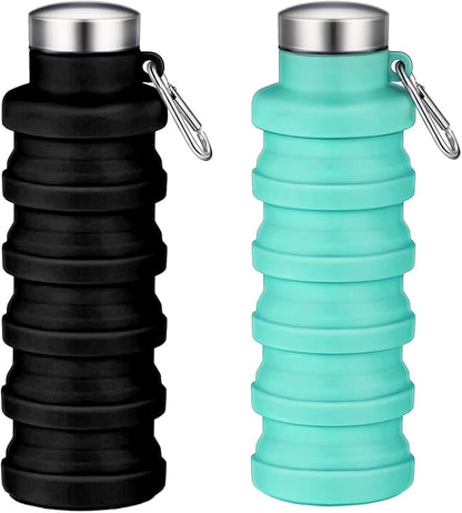 Collapsible Water Bottles, 16oz Portable Reusable Silicone Water Bottle by Unknown