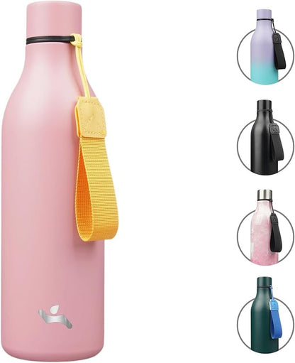 Insulated Water Bottle with Strap, 25 oz Double Wall Stainless Steel Vacuum by Konokyo