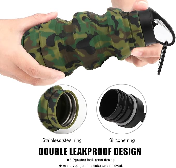 QiCheng&LYS Collapsible Water Bottle Sports Bottle 19.5OZ/580ml Travel Water - Image 2
