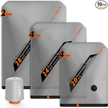 Vacbird Rechargeable Wireless Pump Travel Storage Bags Set by Vacbird