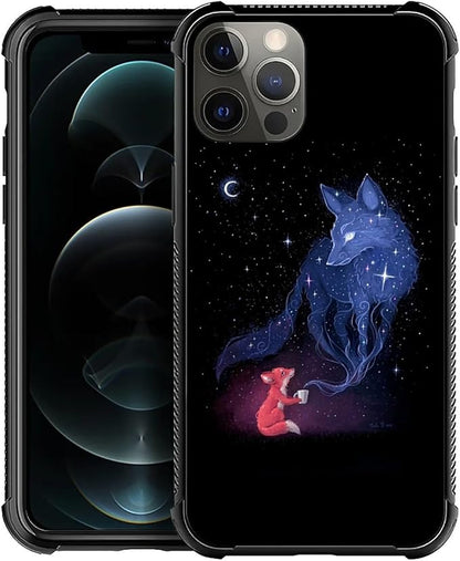 for iPhone 11 Pro Case, Galaxy Fox Wolf Pattern Graphic Design Girl Boy Soft by FKBRCL4U