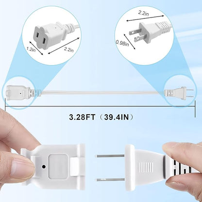 Short Extension Cord 3 Ft, 2-Prong Extension Cord, NEMA 1-15P to 1-15R Thin - Image 3