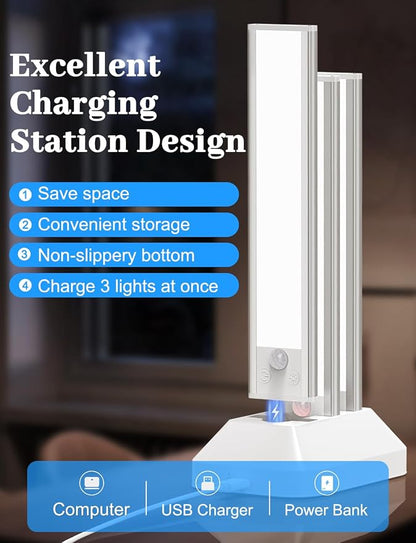 Under Cabinet Lighting with Charging Station, 2000mAh Rechargeable Motion - Image 3