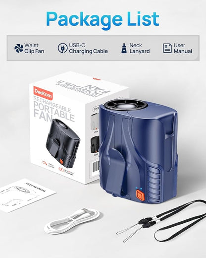 Portable Personal Waist Fan& Neck Fan, 14000RPM Brushless Motor, 40H Runtime - Image 9