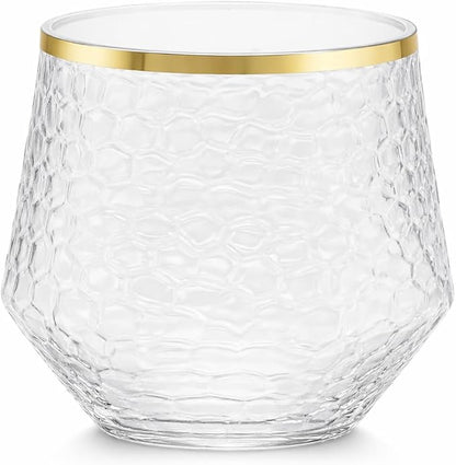 48 Pack Ribbed Stemless Champagne Flutes Gold Rim – 24 9oz Mimosa Glasses & 24 - Image 6
