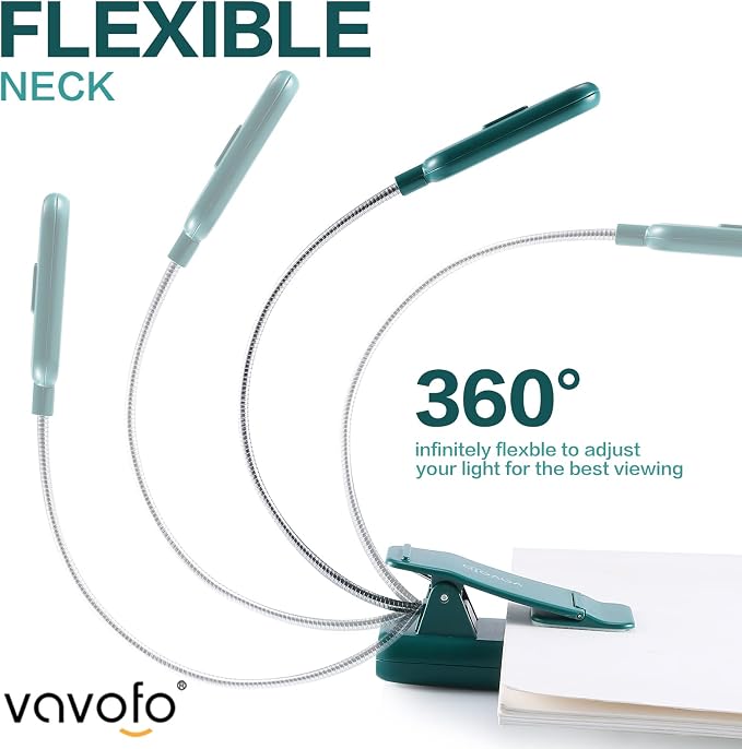 VAVOFO Rechargeable Book Light for Reading in Bed Kids, 7 LED Reading Light - Image 5