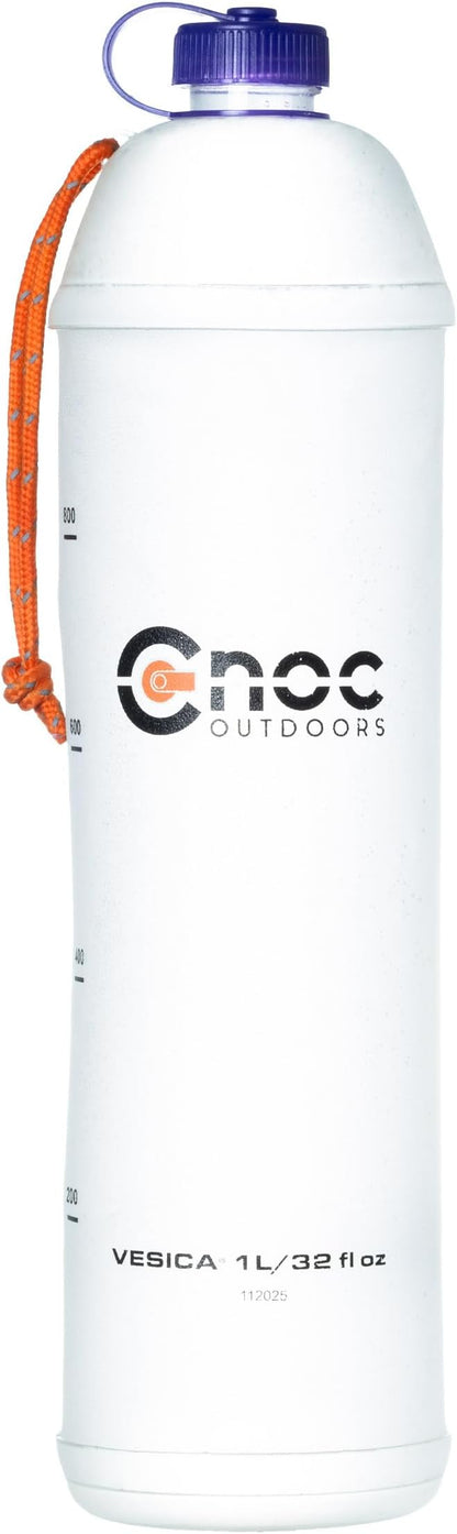 Cnoc Outdoors Vesica Collapsible Water Bottle 1 Liter Purple, 28mm Thread by CnocOutdoors