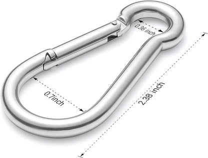 sprookber 316 Stainless Steel Carabiner Clip, Marine Grade Heavy Duty Spring - Image 2