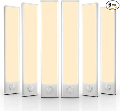 6 Pack Under Cabinet Lighting Wireless, 40 LED Rechargeable Battery Motion by BuyNow