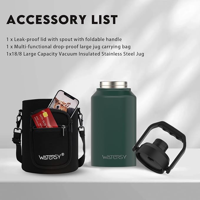 WATERSY 2/3 Gallon Water Bottle Insulated, BPA Free&Leak Proof, 87oz Stainless - Image 6