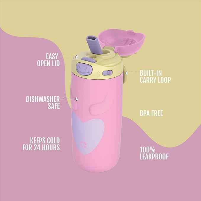 Ello Ellies 12oz Vacuum Insulated Stainless Steel Kids Water Bottle - Image 3