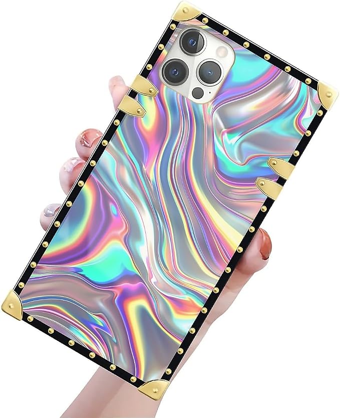 Compatible with iPhone 12 Pro Max Case, Holographic Abstract Iridescent - Image 3