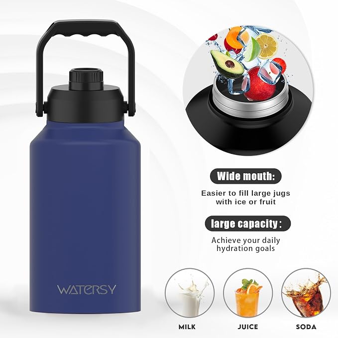 WATERSY 2/3 Gallon Water Bottle Insulated, BPA Free&Leak Proof, 87oz Stainless - Image 5