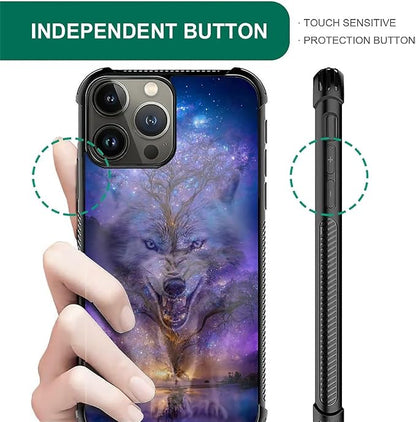 for iPhone 16 Pro Case, Wolves in The Woods Pattern Graphic Design Girl Boy - Image 2