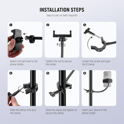 NEEWER BASICS Mic Stand Phone Holder - Image 6
