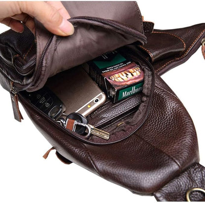Hebetag Leather Sling Bag Crossbody Backpack - Image 5