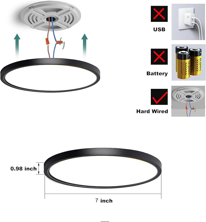7 Inch Motion Sensor Ceiling Light Indoor, Motion Sensor Fixture Indoor - Image 4