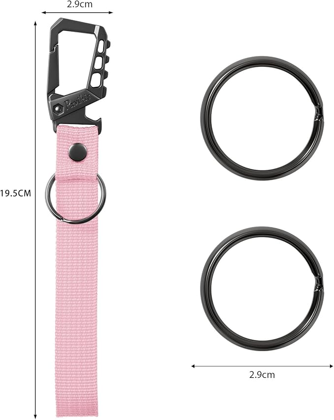 Metal heavy duty key chain carabiner clip bottle opener wrist lanyard ring car - Image 2