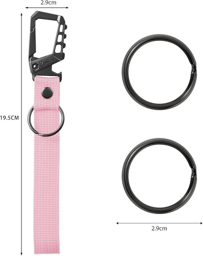 Metal heavy duty key chain carabiner clip bottle opener wrist lanyard ring car - Image 2