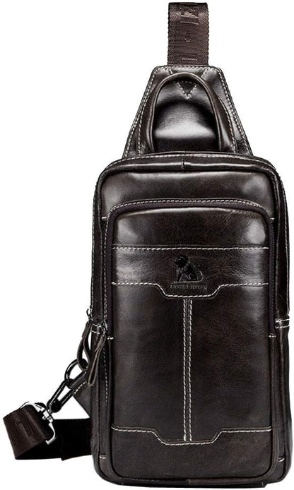 Leather Sling Bag Backpack Daypack Handbag - Image 2