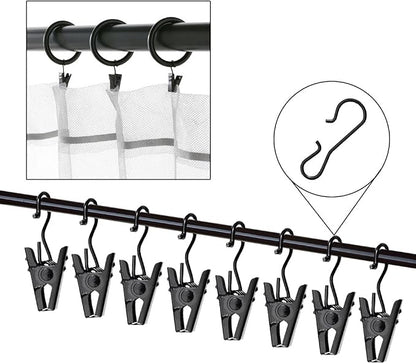 JANYUN 120 Pack Clip Hook Set Stainless Curtain Clips - Image 4